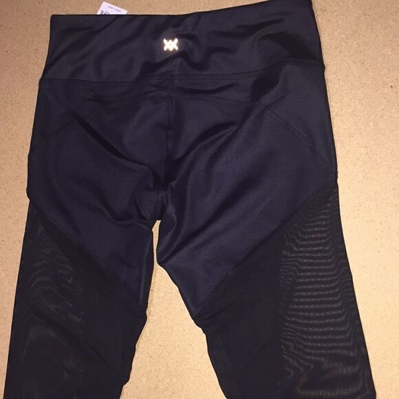 VINA Shimmery Black and mesh leggings. Size S - Picture 6 of 6